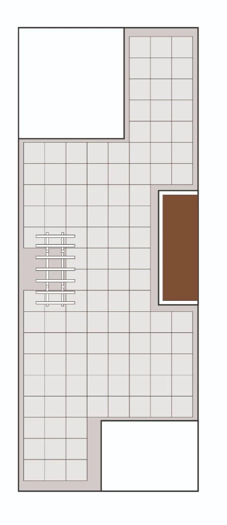Ontwerptekening met strakke lijnen voor de achtertuin